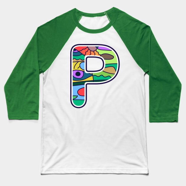 Alphabet P Baseball T-Shirt by SASTRAVILA